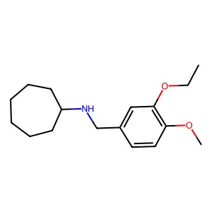 N-(3-ethoxy-4-methoxybenzyl)cycloheptanamine structure
