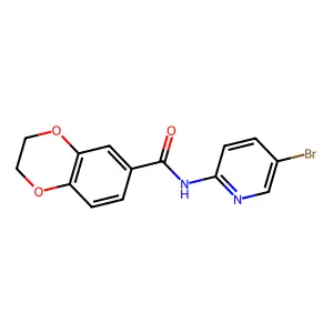 N-(5-bromopyridin-2-yl)-2,3-dihydro-1,4-benzodioxine-6-carboxamide structure