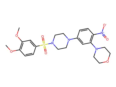 4-[5-[4-(3,4-Dimethoxyphenyl)sulfonylpiperazin-1-yl]-2-nitrophenyl]morpholine structure