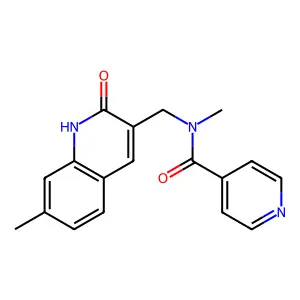 N-methyl-N-[(7-methyl-2-oxo-1H-quinolin-3-yl)methyl]pyridine-4-carboxamide structure