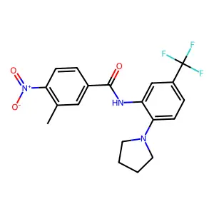 3-methyl-4-nitro-N-[2-pyrrolidin-1-yl-5-(trifluoromethyl)phenyl]benzamide structure