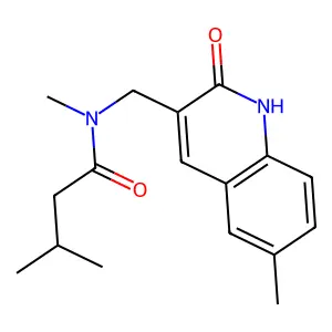 N,3-dimethyl-N-[(6-methyl-2-oxo-1H-quinolin-3-yl)methyl]butanamide structure