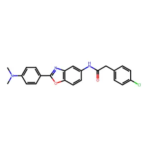 2-(4-chlorophenyl)-N-{2-[4-(dimethylamino)phenyl]-1,3-benzoxazol-5-yl}acetamide structure