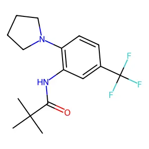 2,2-dimethyl-N-[2-pyrrolidin-1-yl-5-(trifluoromethyl)phenyl]propanamide structure
