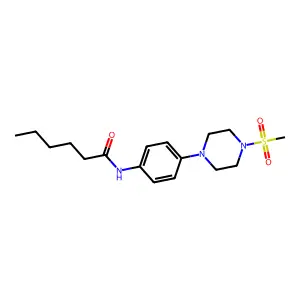 N-[4-(4-methylsulfonylpiperazin-1-yl)phenyl]hexanamide structure