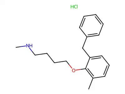 1-Butanamine, N-methyl-4-(2-methyl-6-(phenylmethyl)phenoxy)-, hydrochloride structure