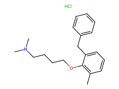 1-Butanamine, N,N-dimethyl-4-(2-methyl-6-(phenylmethyl)phenoxy)-, hydrochloride structure