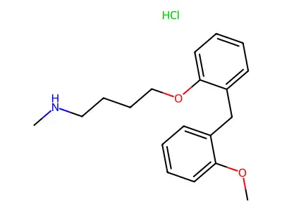1-Butanamine, 4-(2-((2-methoxyphenyl)methyl)phenoxy)-N-methyl-, hydrochloride structure