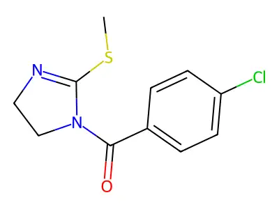 (4-chlorophenyl)(2-(methylthio)-4,5-dihydro-1H-imidazol-1-yl)methanone structure