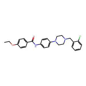 N-[4-[4-[(2-chlorophenyl)methyl]piperazin-1-yl]phenyl]-4-ethoxybenzamide structure