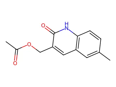 (6-methyl-2-oxo-1H-quinolin-3-yl)methyl acetate structure