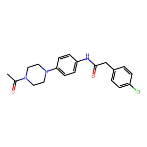 N-[4-(4-acetylpiperazin-1-yl)phenyl]-2-(4-chlorophenyl)acetamide structure