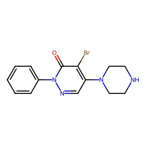 4-bromo-2-phenyl-5-(piperazin-1-yl)pyridazin-3(2H)-one structure