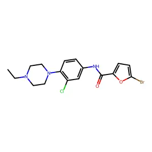 5-bromo-N-[3-chloro-4-(4-ethylpiperazin-1-yl)phenyl]furan-2-carboxamide structure