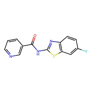 N-(6-fluoro-1,3-benzothiazol-2-yl)pyridine-3-carboxamide structure
