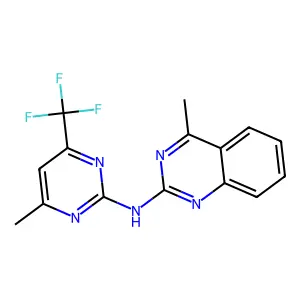 4-methyl-N-[4-methyl-6-(trifluoromethyl)pyrimidin-2-yl]quinazolin-2-amine structure