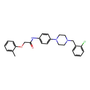 N-[4-[4-[(2-chlorophenyl)methyl]piperazin-1-yl]phenyl]-2-(2-methylphenoxy)acetamide structure