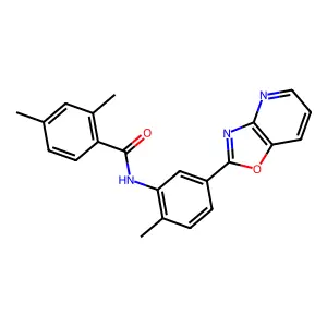 2,4-dimethyl-N-[2-methyl-5-([1,3]oxazolo[4,5-b]pyridin-2-yl)phenyl]benzamide structure