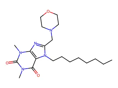 1,3-Dimethyl-8-(morpholin-4-ylmethyl)-7-octylpurine-2,6-dione structure