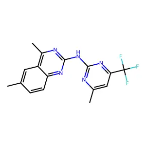 4,6-dimethyl-N-[4-methyl-6-(trifluoromethyl)pyrimidin-2-yl]quinazolin-2-amine structure