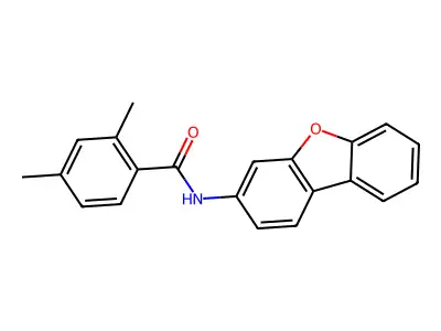 N-dibenzofuran-3-yl-2,4-dimethylbenzamide structure