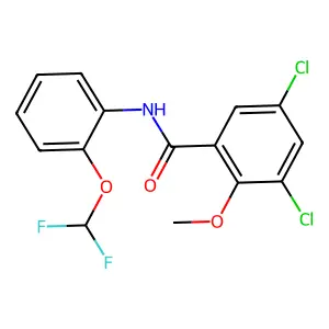 3,5-dichloro-N-[2-(difluoromethoxy)phenyl]-2-methoxybenzamide structure
