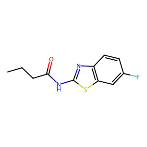 N-(6-fluoro-1,3-benzothiazol-2-yl)butanamide structure