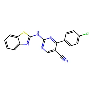 2-(1,3-Benzothiazol-2-ylamino)-4-(4-chlorophenyl)pyrimidine-5-carbonitrile structure