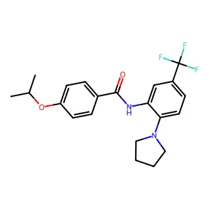 4-propan-2-yloxy-N-[2-pyrrolidin-1-yl-5-(trifluoromethyl)phenyl]benzamide structure