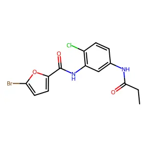 5-bromo-N-[2-chloro-5-(propionylamino)phenyl]-2-furamide structure