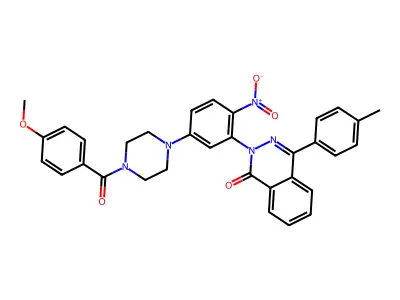 2-[5-[4-(4-methoxybenzoyl)piperazin-1-yl]-2-nitrophenyl]-4-(4-methylphenyl)phthalazin-1-one structure