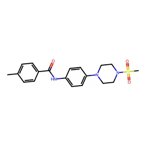 4-methyl-N-[4-(4-methylsulfonylpiperazin-1-yl)phenyl]benzamide structure