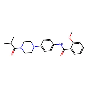 2-methoxy-N-[4-[4-(2-methylpropanoyl)piperazin-1-yl]phenyl]benzamide structure