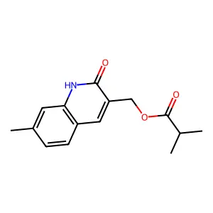 (7-methyl-2-oxo-1H-quinolin-3-yl)methyl 2-methylpropanoate structure