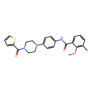 2-methoxy-3-methyl-N-[4-[4-(thiophene-2-carbonyl)piperazin-1-yl]phenyl]benzamide structure