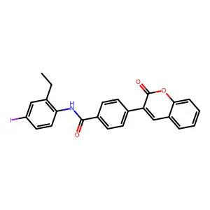 N-(2-ethyl-4-iodophenyl)-4-(2-oxochromen-3-yl)benzamide structure