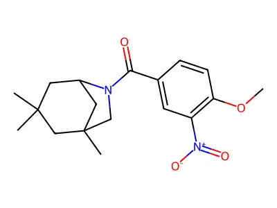 (4-Methoxy-3-nitrophenyl)(1,3,3-trimethyl-6-azabicyclo[3.2.1]oct-6-yl)methanone structure