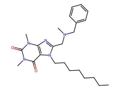8-[[Benzyl(methyl)amino]methyl]-1,3-dimethyl-7-octylpurine-2,6-dione structure
