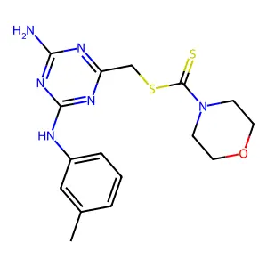 [4-Amino-6-(3-toluidino)-1,3,5-triazin-2-yl]methyl 4-morpholinecarbodithioate structure