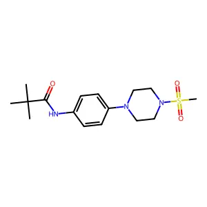 2,2-dimethyl-N-[4-(4-methylsulfonylpiperazin-1-yl)phenyl]propanamide structure