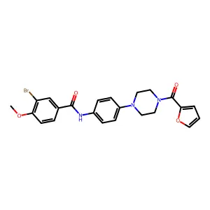 3-bromo-N-[4-[4-(furan-2-carbonyl)piperazin-1-yl]phenyl]-4-methoxybenzamide structure
