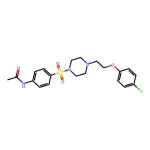 N-[4-[4-[2-(4-chlorophenoxy)ethyl]piperazin-1-yl]sulfonylphenyl]acetamide structure