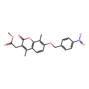 Methyl 2-[4,8-dimethyl-7-[(4-nitrophenyl)methoxy]-2-oxochromen-3-yl]acetate structure