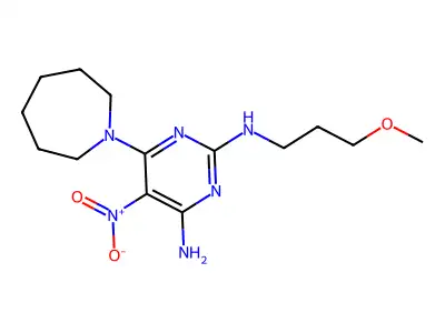 6-(azepan-1-yl)-N~2~-(3-methoxypropyl)-5-nitropyrimidine-2,4-diamine structure