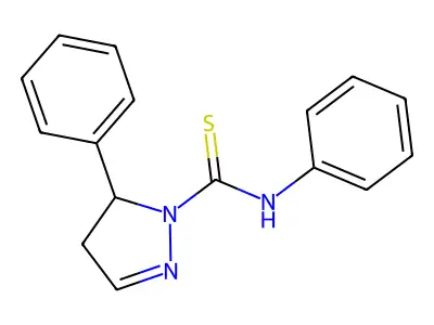 N,5-diphenyl-4,5-dihydro-1H-pyrazole-1-carbothioamide structure