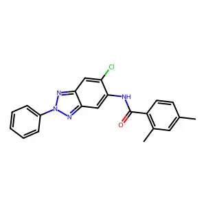 N-(6-chloro-2-phenylbenzotriazol-5-yl)-2,4-dimethylbenzamide structure