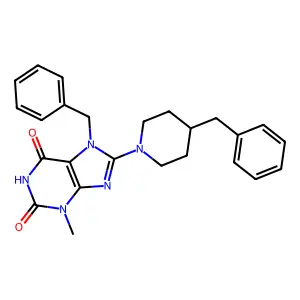 7-Benzyl-8-(4-benzylpiperidin-1-yl)-3-methylpurine-2,6-dione structure