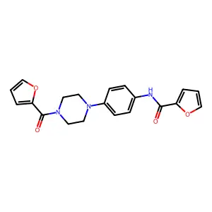 N-[4-[4-(furan-2-carbonyl)piperazin-1-yl]phenyl]furan-2-carboxamide structure