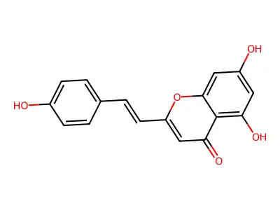 4H-1-Benzopyran-4-one, 5,7-dihydroxy-2-[2-(4-hydroxyphenyl)ethenyl]- structure