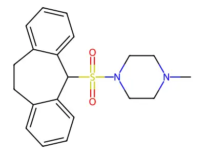 Piperazine, 1-((5H-dibenzo(a,d)cyclohepten-5-yl)sulfonyl)-4-methyl- structure